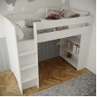 Cubby House Bunk Bed With Open Under Shelves and front ladder